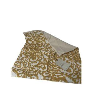 West Elm Batik Floral New 20" Square Pillow 100% Cotton Gold Canvas